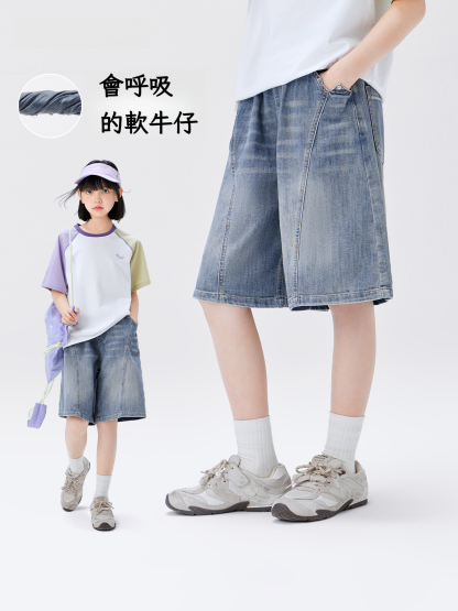 女童夏季牛仔中褲