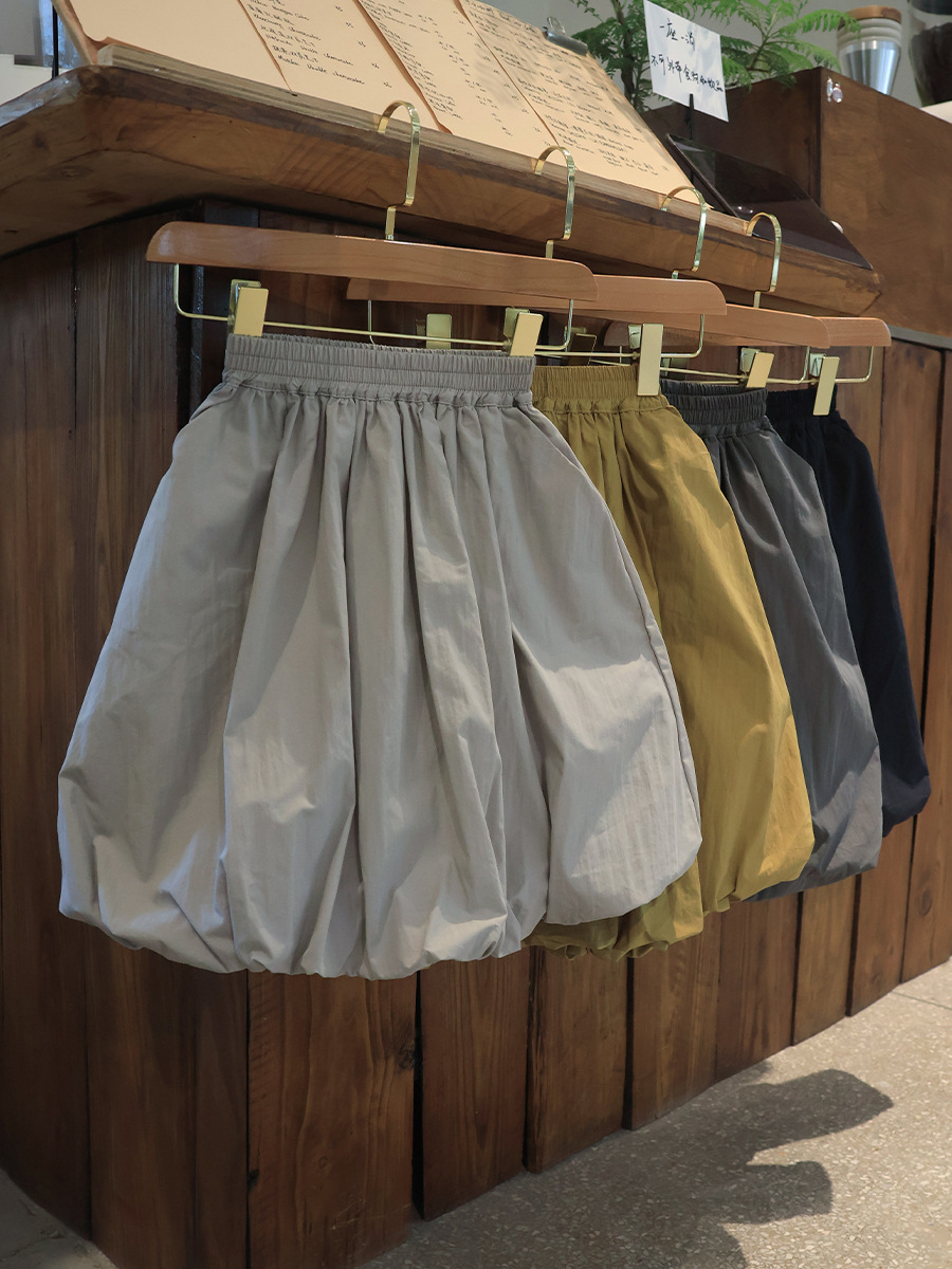 女童春季鬆緊腰花苞半身裙