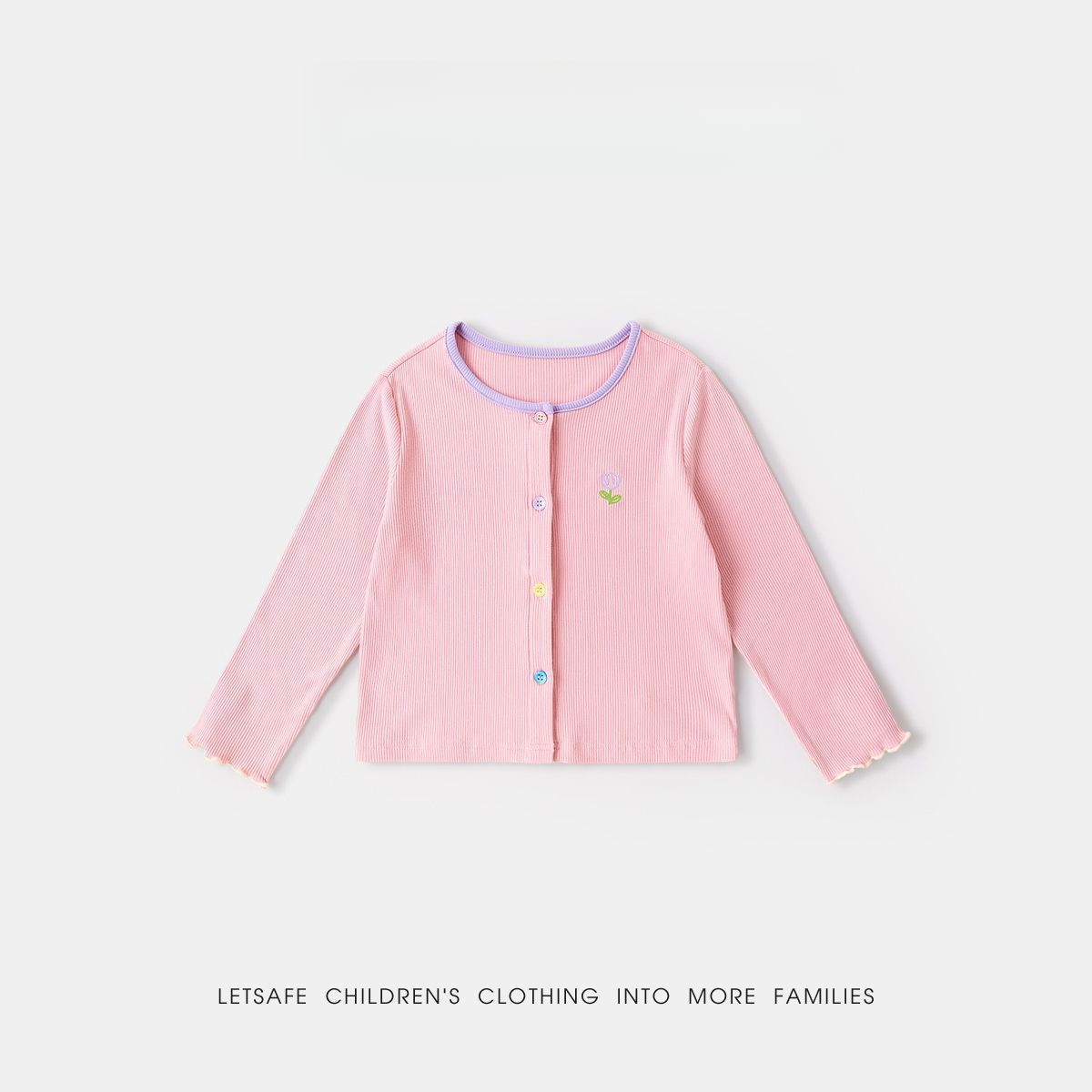 春季女童清新小花針織衫外套