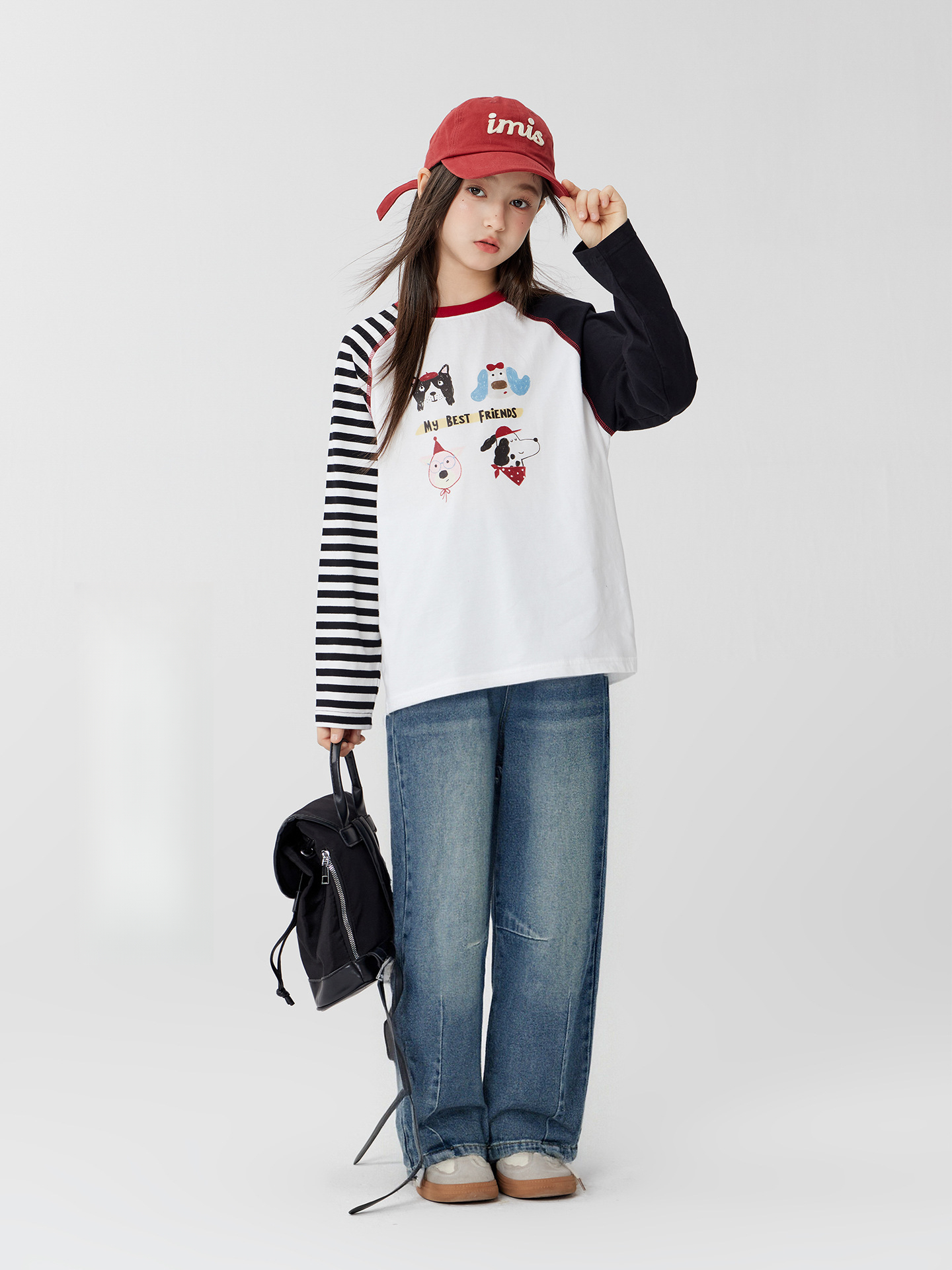 女童春秋款軟牛仔香蕉褲