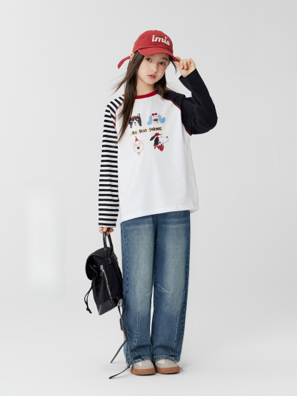 女童春秋款軟牛仔香蕉褲