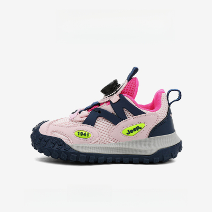 男童夏季旋轉紐扣網面透氣休閒運動鞋