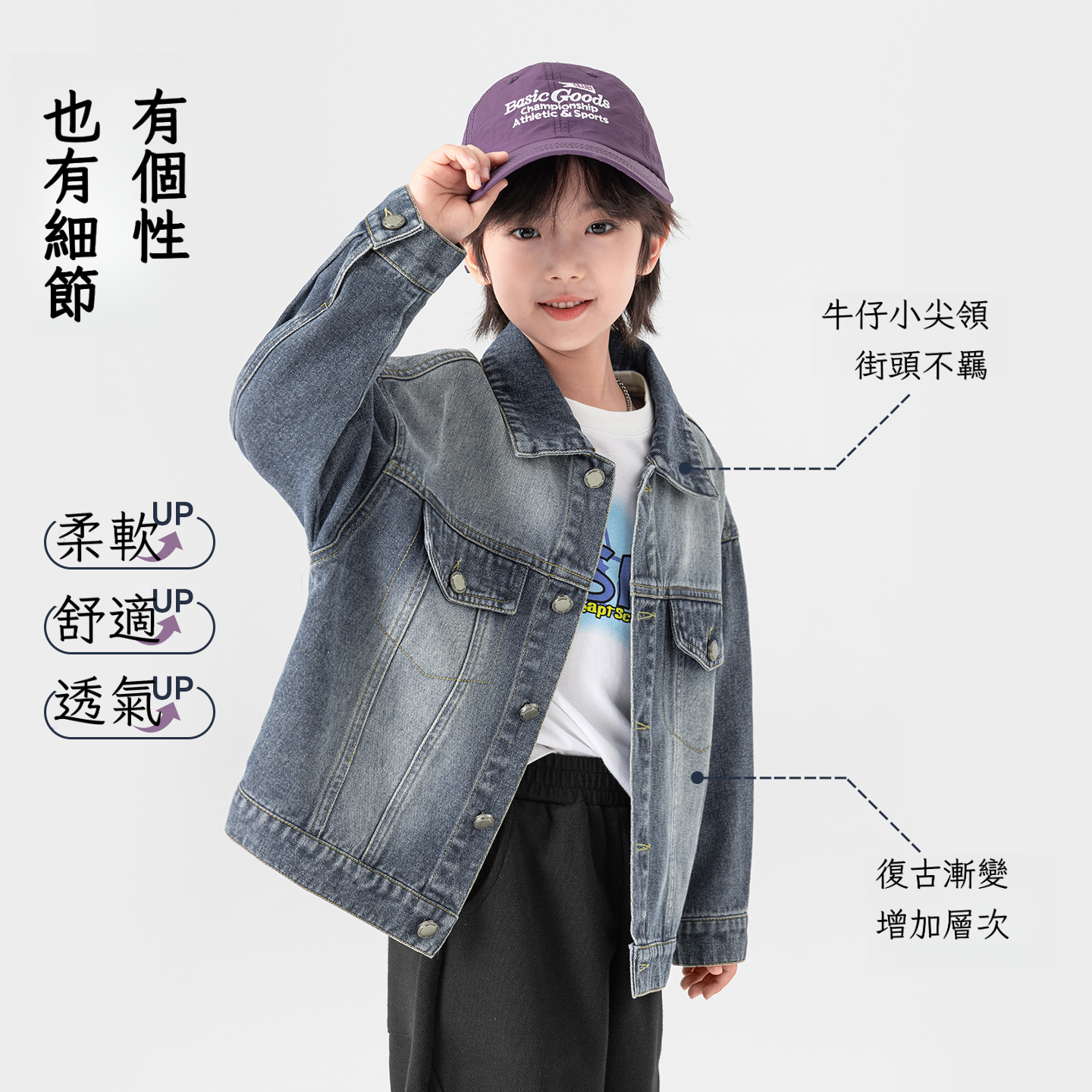 春秋男童休閑牛仔外套