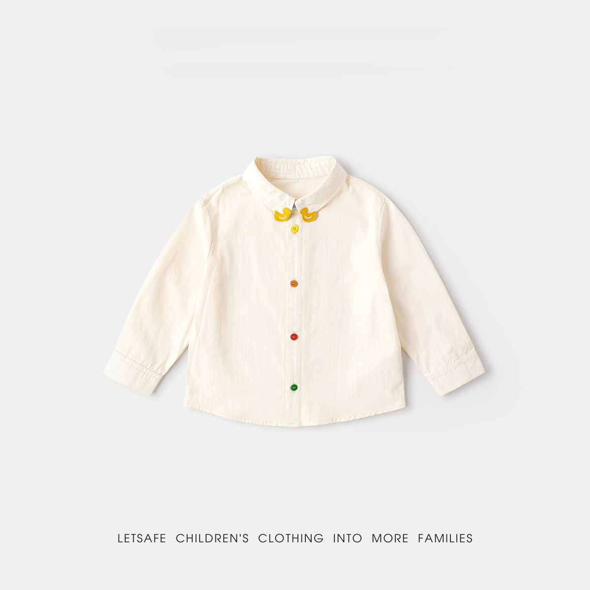 100%棉兒童春季萌趣卡通長袖襯衫