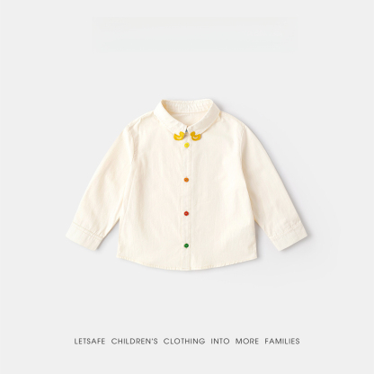 100%棉兒童春季萌趣卡通長袖襯衫