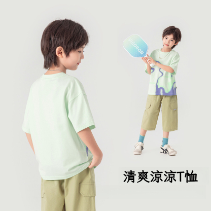 男童夏季潮流塗鴉印花短袖T