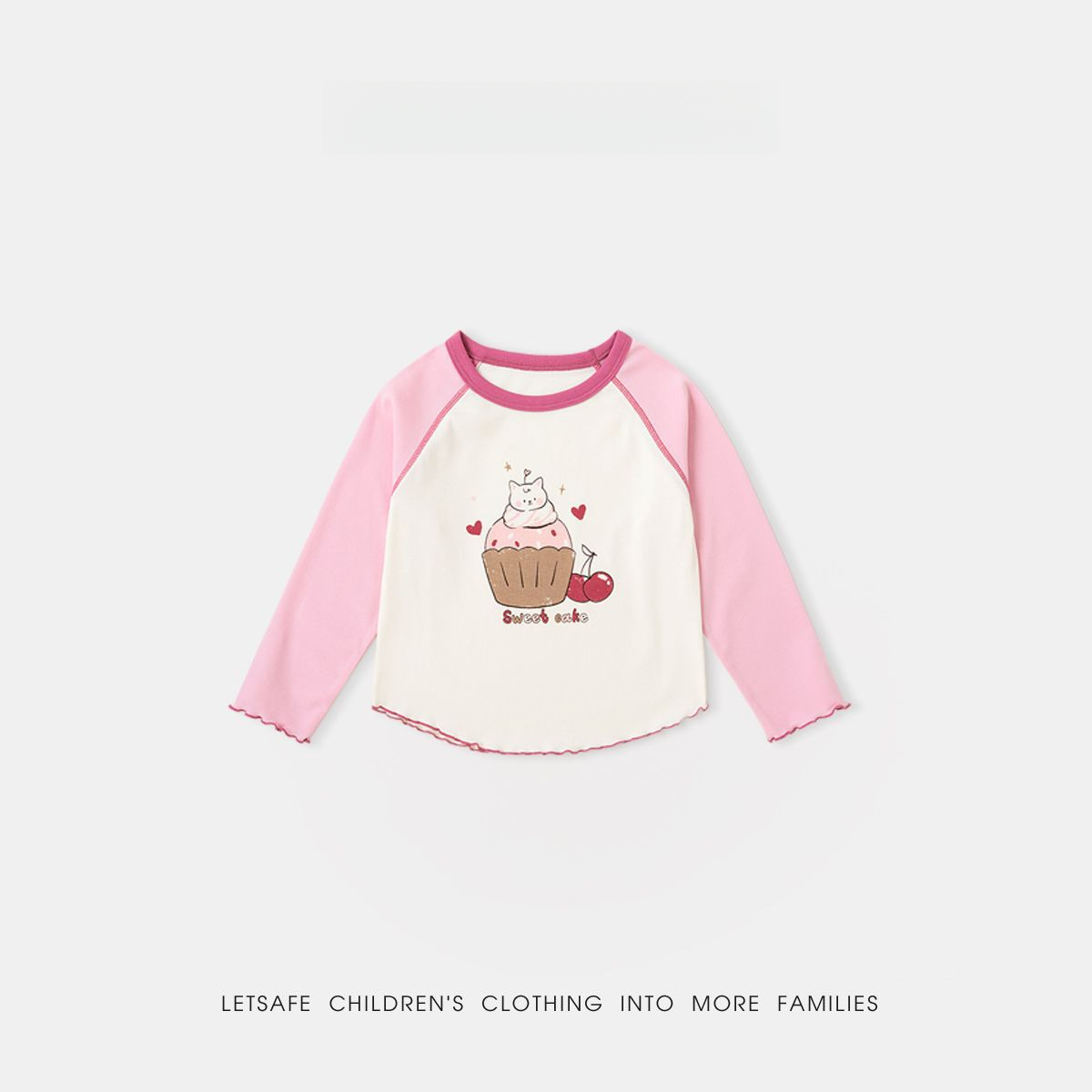 春季女童童趣插肩袖T恤