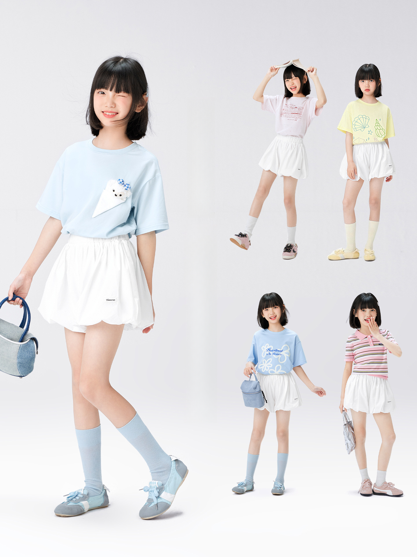 女童原紗花苞短裙