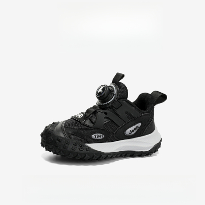 男童夏季旋轉紐扣網面透氣休閒運動鞋