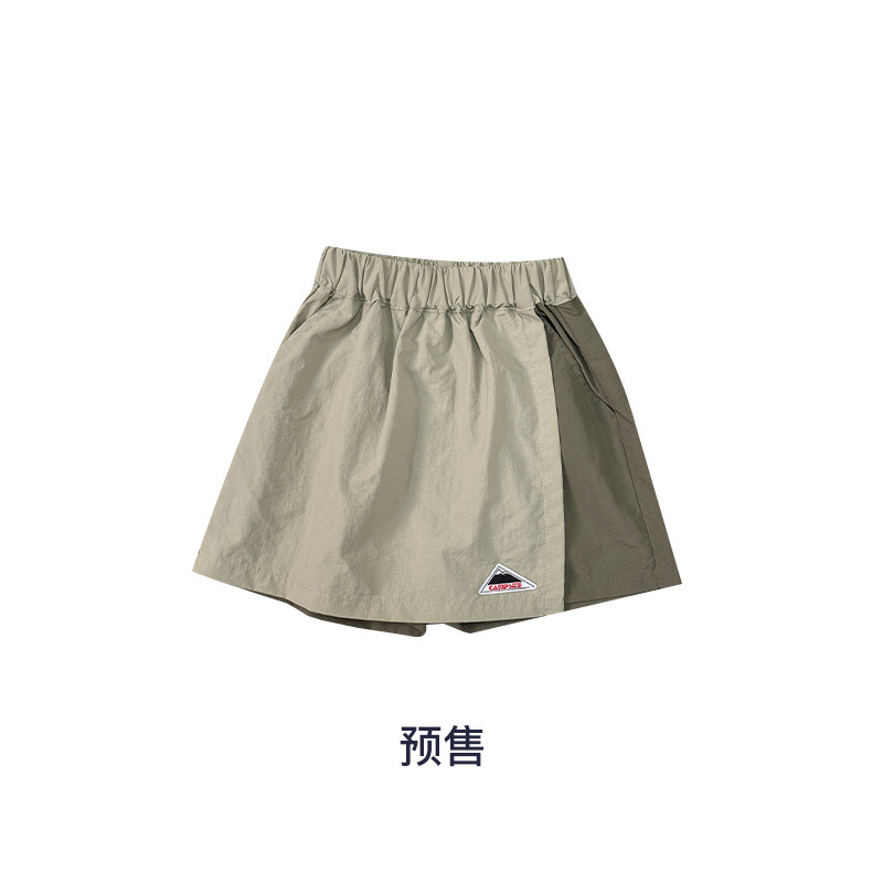 日系女童露營風工裝短褲速乾