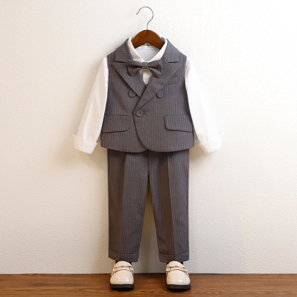 男童春秋條紋英倫小西裝