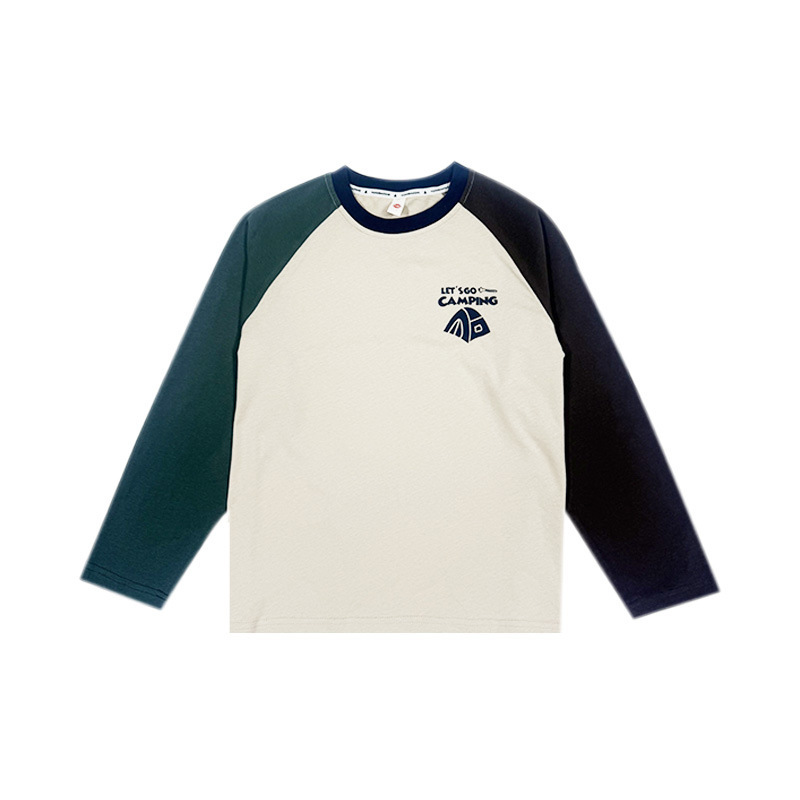 兒童秋季插肩撞色長袖T恤