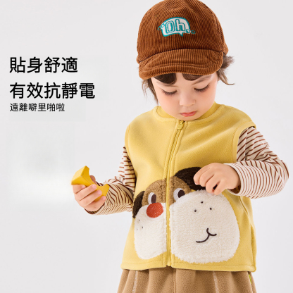 兒童萌娃保暖加絨馬甲背心