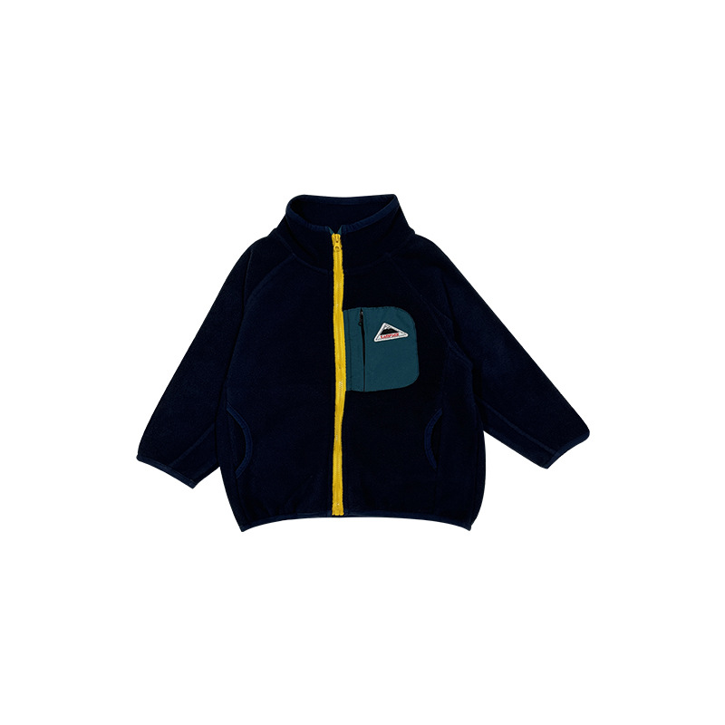 秋冬兒童搖粒絨外套立領上衣