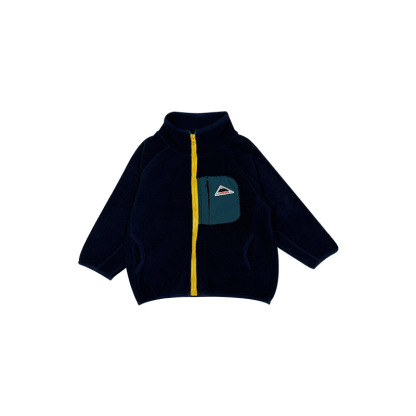 秋冬兒童搖粒絨外套立領上衣