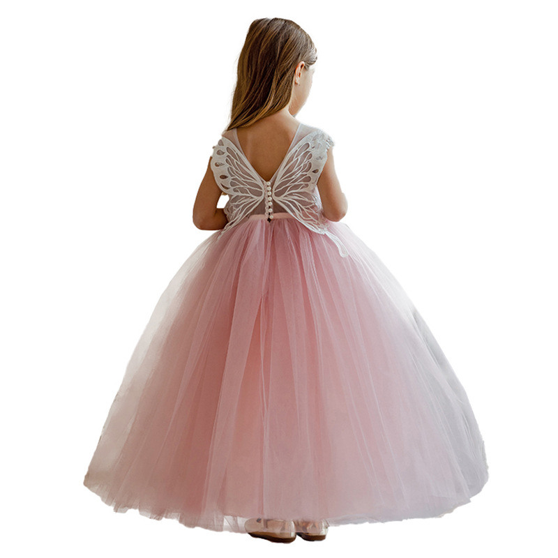 女童洋氣蓬蓬蝴蝶公主裙