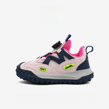 男童夏季旋轉紐扣網面透氣休閒運動鞋