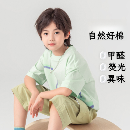 男童夏季潮流塗鴉印花短袖T