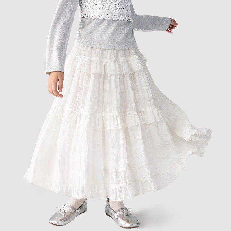 春季女童假兩件長袖T恤裙子