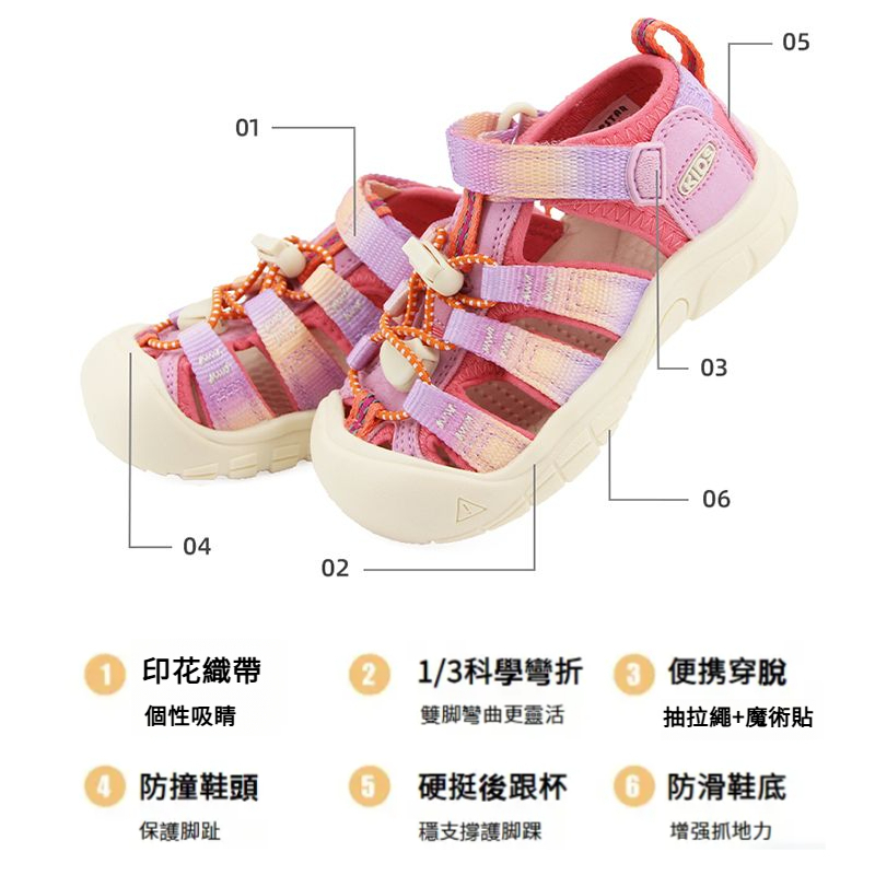 夏季兒童涉水休閑魔術貼涼鞋