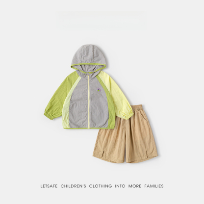 兒童撞色拼接清爽套裝