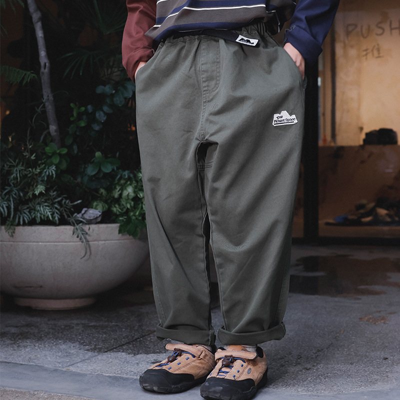 兒童秋季機能耐磨工裝直筒褲