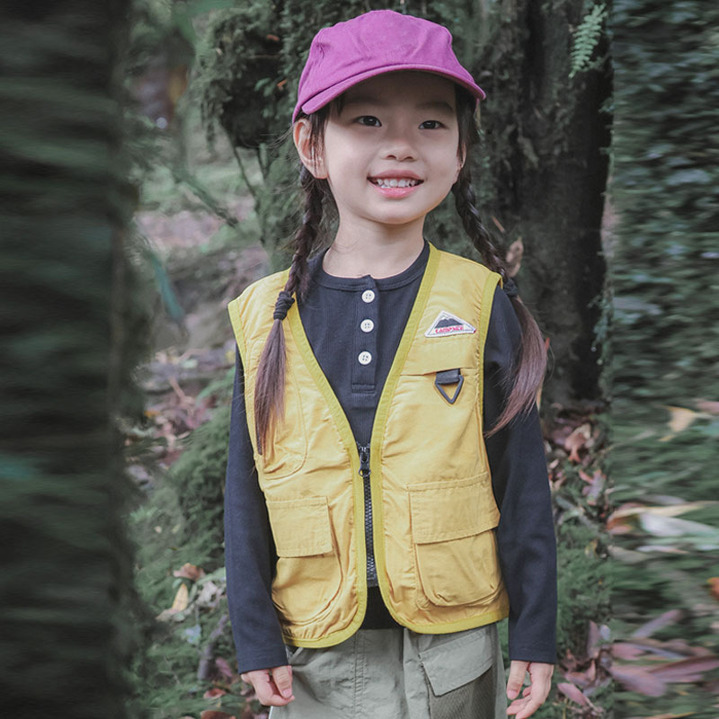兒童戶外風多功能工裝馬甲