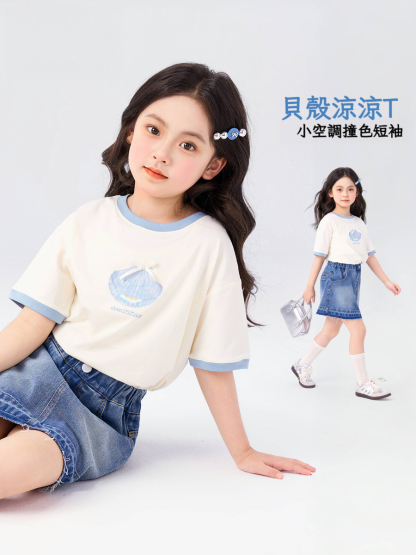 女童抑菌冰淇淋T恤