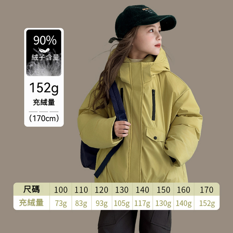 女童工裝三防羽絨服