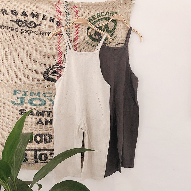 兒童夏季吊帶連體長褲裤子