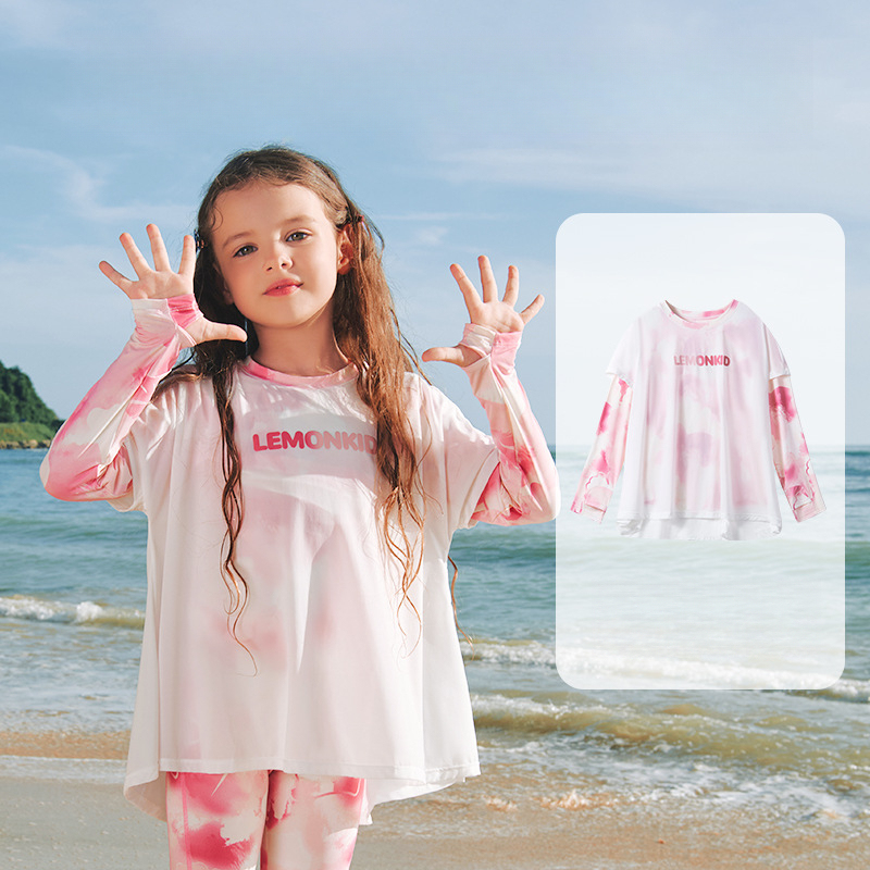 女童假兩件防曬衣