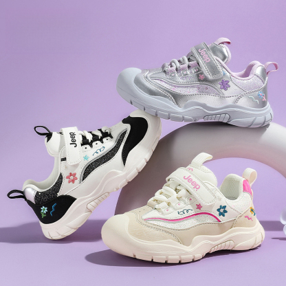 女童秋季防滑撞色運動鞋