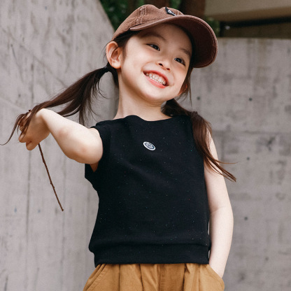 兒童休閒修身圓領背心無袖坎肩