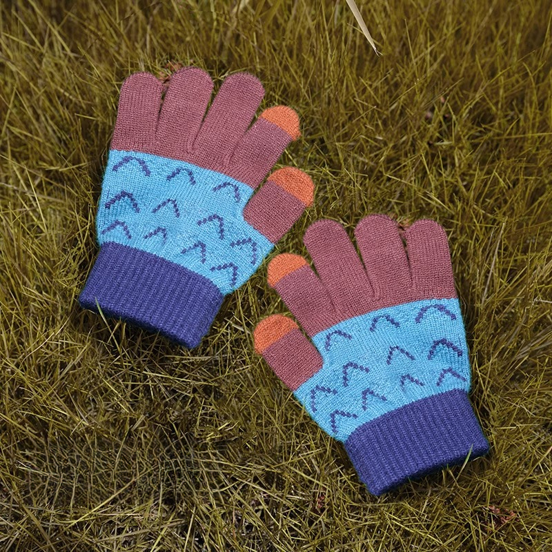 兒童冬季五指半指翻蓋手套