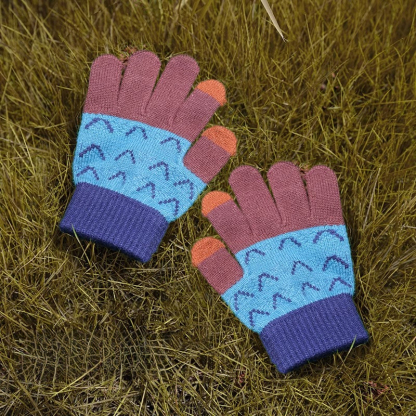 兒童冬季五指半指翻蓋手套