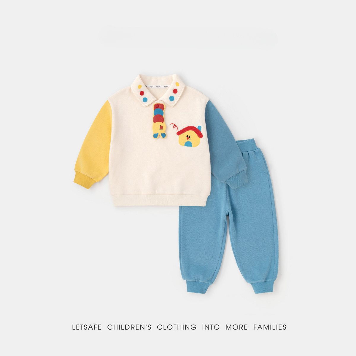 春季男女童polo衛衣褲子兩件套