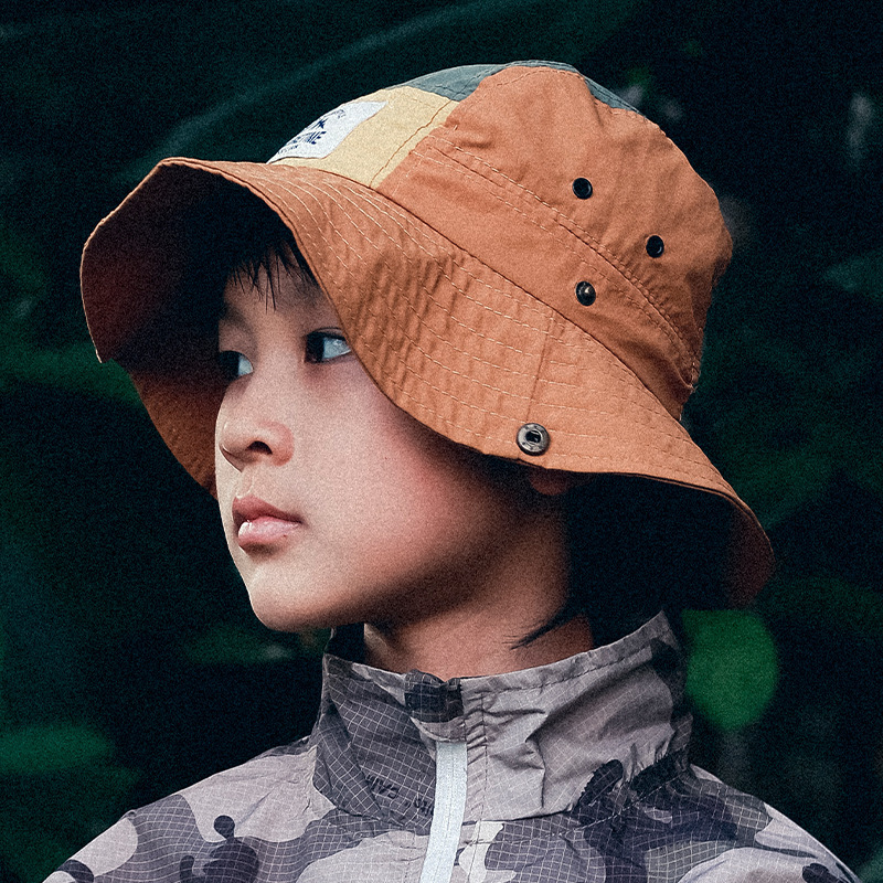 亲子兒童親子春季大帽簷撞色速乾防曬漁夫帽