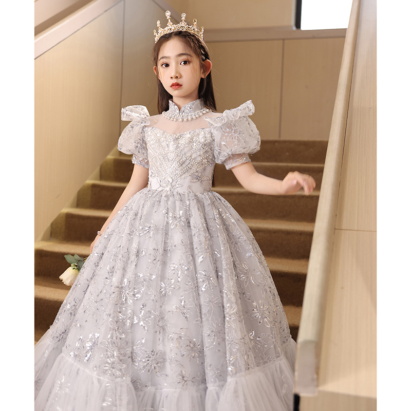兒童泡泡袖高端公主裙
