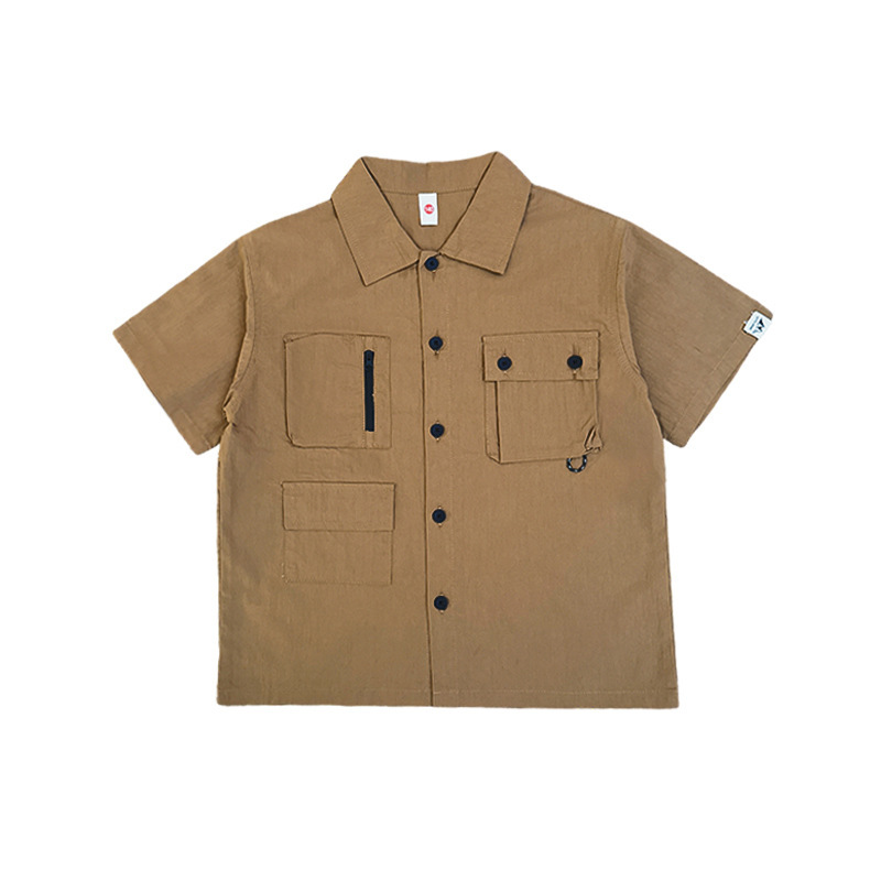 男童夏季山系戶外兒童短袖襯衫短褲套裝