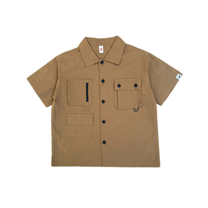 男童夏季山系戶外兒童短袖襯衫短褲套裝