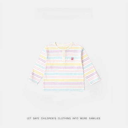 [100%全棉]春季兒童條紋長袖T恤