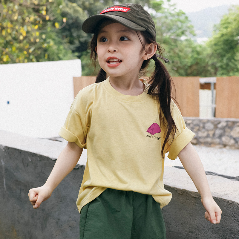 女童透氣柔軟速乾短袖t恤