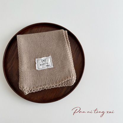 兒童純色秋冬保暖針織毛線圍脖