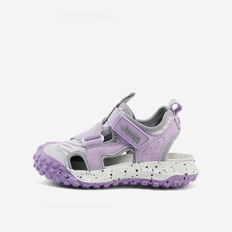 女童軟底防滑運動鏤空網沙灘涼鞋