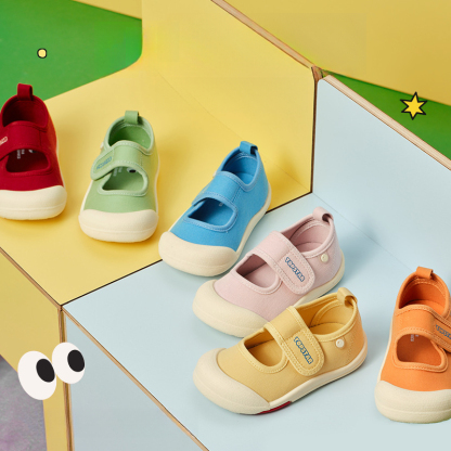 兒童春季大魔術貼軟底帆布鞋