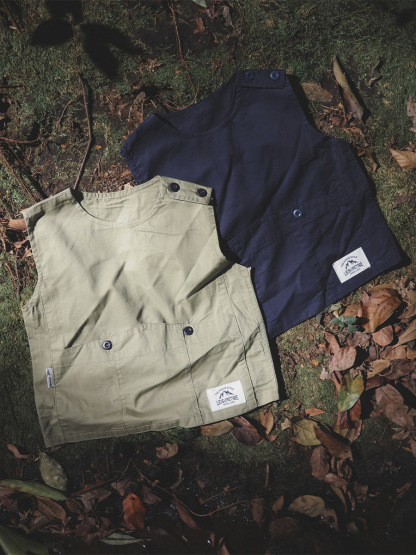 兒童工裝戶外梭織棉馬甲