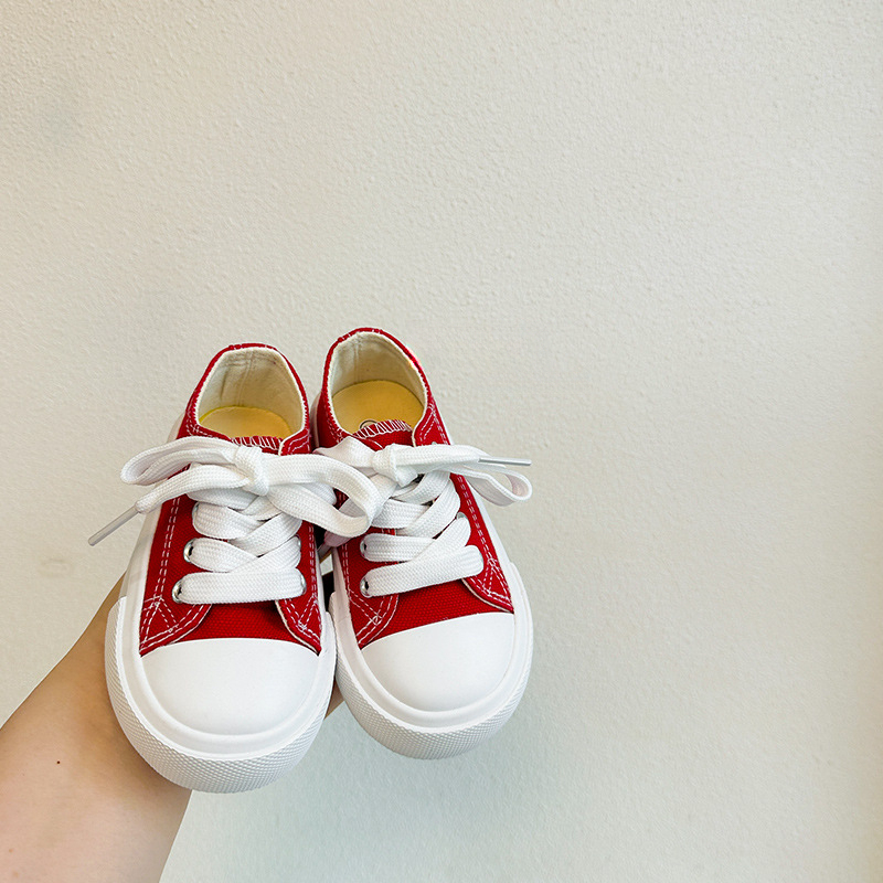 韓版糖果色兒童春秋帆布鞋