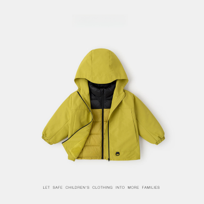 兒童秋冬蓄熱三合一羽絨服軟殼外套