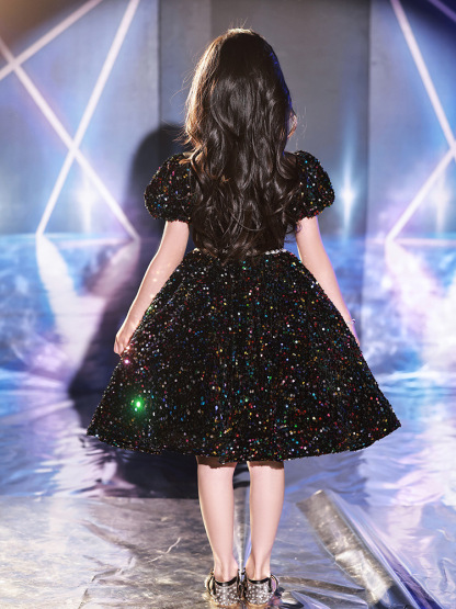 女童亮片晚禮服演出服