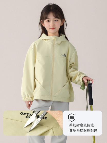 春季女童戶外軟殼防水百搭衝鋒衣